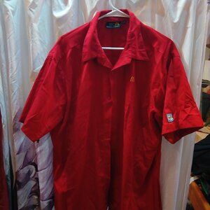 McDonald's red button up staff shirt 2xl
